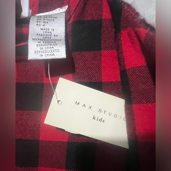 NWT Max Studio Kids Cozy Winter Girl’s Set. Size -XS/ 4T Red/BlackWhite - Picture 5 of 8